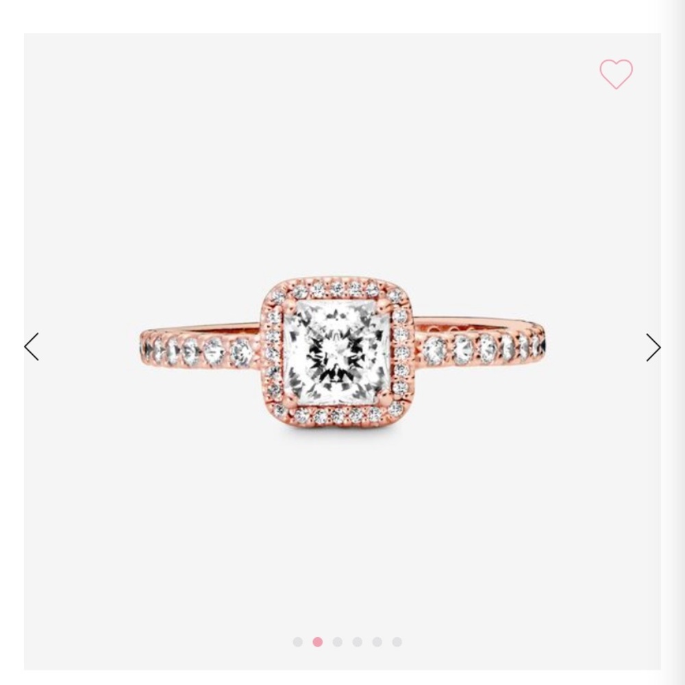 Square sparkle halo ring